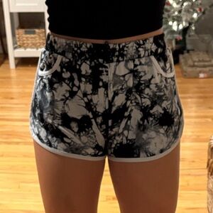 Black and White Tie-Dye Women's Shorts